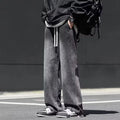 Autumn Winter American Style Vintage Loose Jeans Fashion High Street Straight Leg Wide Leg Denim Pants Versatile Casual Trousers