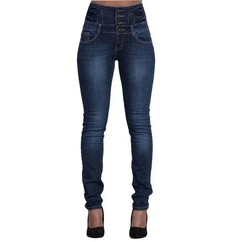2024 New Women Black Jeans Push Up Pencil Denim Pants Ladies Vintage High Waist  Casual Stretch Skinny Mom Jean Slim Femme Black