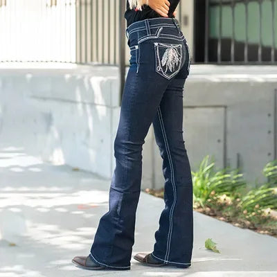 Jeans Women Long Pants Denim Pant Straight Trousers Elegant Splice Slim Fit Casual Simple Regular Solid Autumn Winter 2024